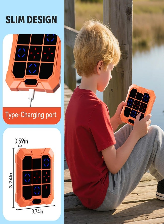Lqqyee 6-in-1 Electronic Tic Tac Toe Game, Handheld Digital Tic Tac Toe Bolt Game, Portable Travel Learning Toy for Kids & Adults, Educational Memory Games for Ages 4+, Ideal Gift for Boys & Girls (Orange) - Image 4